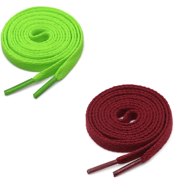 GRAH SANGRAH® (2 Pair) Flat Shoe Lace For Running, Sport Or Gym Shoelace - 120 CM, Fluorescent-Maroon