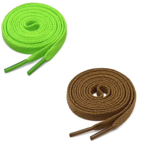 GRAH SANGRAH® (2 Pair) Flat Shoe Lace For Running, Sport Or Gym Shoelace - 150 CM, Fluorescent-Light Brown