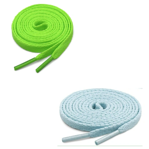GRAH SANGRAH® (2 Pair) Flat Shoe Lace For Running, Sport Or Gym Shoelace - 120 CM, Fluorescent_ Moon Light