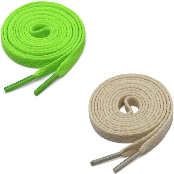 GRAH SANGRAH® (2 Pair) Flat Shoe Lace For Running, Sport Or Gym Shoelace - 150 CM, Fluorescent-Beige