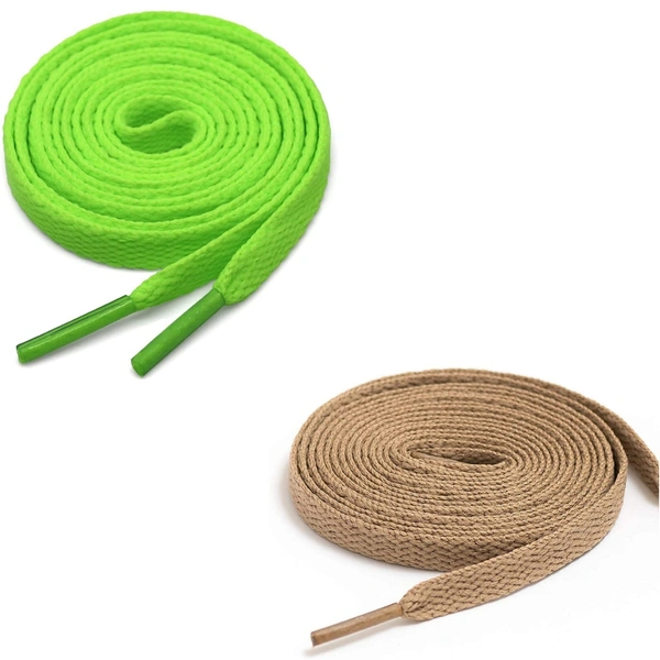 GRAH SANGRAH® (2 Pair) Flat Shoe Lace For Running, Sport Or Gym Shoelace - 120 CM, Fluorescent- Cream