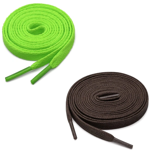 GRAH SANGRAH® (2 Pair) Flat Shoe Lace For Running, Sport Or Gym Shoelace - 150 CM, Fluorescent-Dark Brown