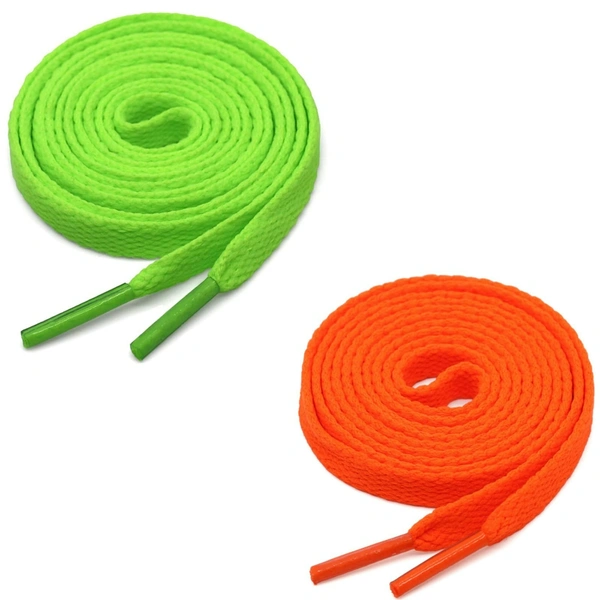 GRAH SANGRAH® (2 Pair) Flat Shoe Lace For Running, Sport Or Gym Shoelace - 150 CM, Fluorescent_ Orange