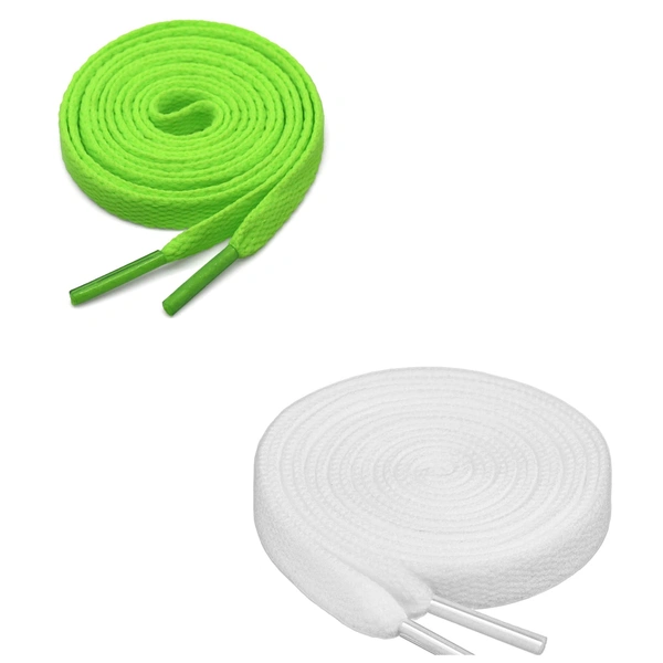 GRAH SANGRAH® (2 Pair) Flat Shoe Lace For Running, Sport Or Gym Shoelace - 120 CM, Fluorescent-White