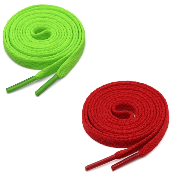 GRAH SANGRAH® (2 Pair) Flat Shoe Lace For Running, Sport Or Gym Shoelace - 120 CM, Fluorescent- Red