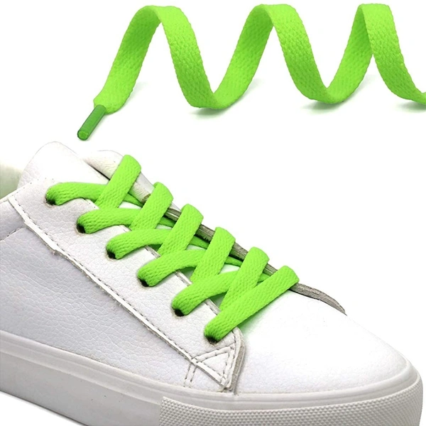 GRAH SANGRAH® (2 Pair Flat Shoelaces For Athletic Running Sneakers Shoes Boot Strings - 150 CM, Fluorescent