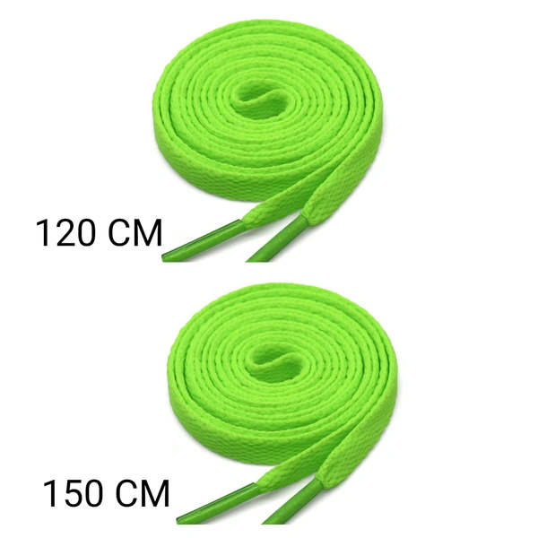 GRAH SANGRAH® 2 Pair | 1 Pair 120 CM | 1 Pair 150 CM| Flat, Sport or Gym Sneaker Shoelace - 120 or 150 CM, Fluorescent