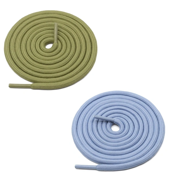 GRAH SANGRAH® 2 Pair (1 Pair Per Single Color) Unisex Shoes Laces For Sport, Running Casual Gym Shoelaces - 120 CM, Olive-Sky