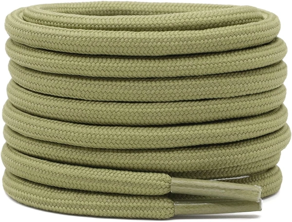 GRAH SANGRAH® (2 Pair) Shoelaces For Thick Round Climbing, Hiking, Boot, Running, Sport Shoes Laces - 120 CM, Olive