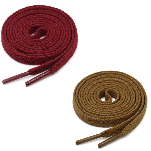 GRAH SANGRAH® (2 Pair) Flat Shoe Lace For Running, Sport Or Gym Shoelace - 150 CM, Maroon-Brown