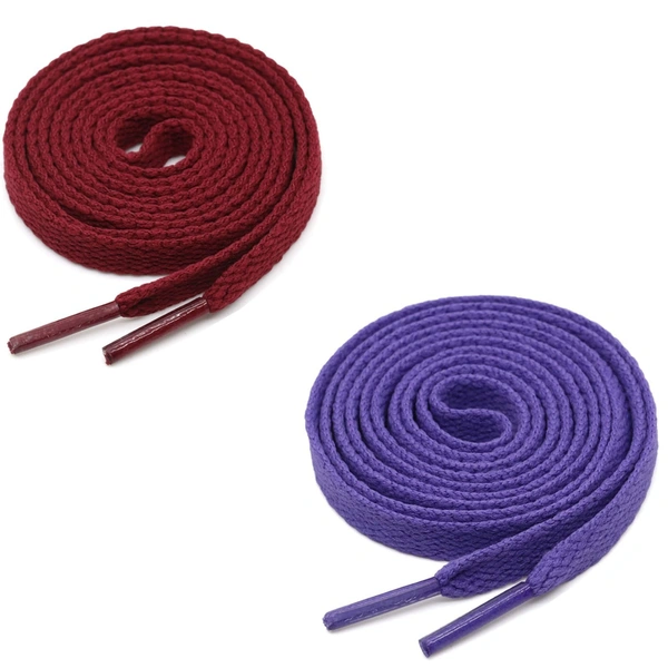 GRAH SANGRAH® (2 Pair) Flat Shoe Lace For Running, Sport Or Gym Shoelace - 150 CM, Maroon-Purple