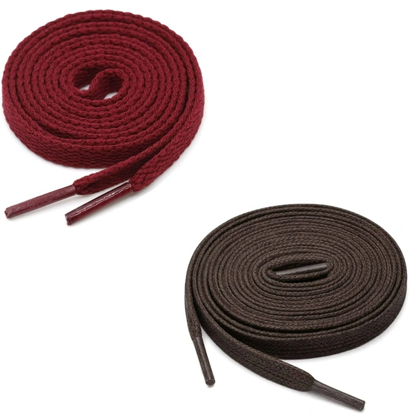 GRAH SANGRAH® (2 Pair) Flat Shoe Lace For Running, Sport Or Gym Shoelace - 120 CM, Maroon_ Dark Brown