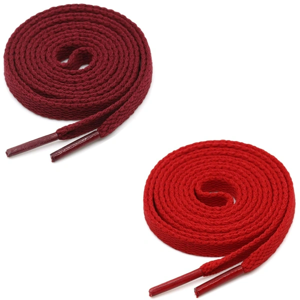 GRAH SANGRAH® (2 Pair) Flat Shoe Lace For Running, Sport Or Gym Shoelace - 120 CM, Maroon_ Red