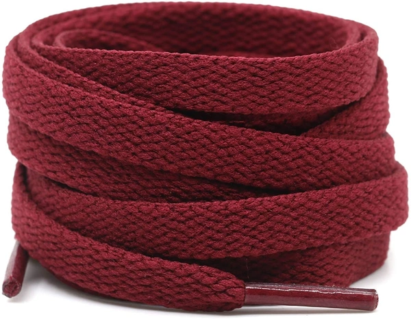 GRAH SANGRAH® (2 Pair Flat Shoelaces For Athletic Running Sneakers Shoes Boot Strings - 120 CM, Maroon