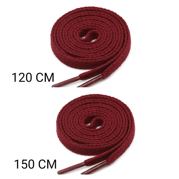 GRAH SANGRAH® 2 Pair | 1 Pair 120 CM | 1 Pair 150 CM| Flat, Sport or Gym Sneaker Shoe lace - 120 or 150 CM, Maroon