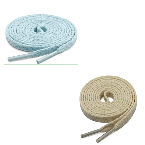 GRAH SANGRAH® (2 Pair) Flat Shoe Lace For Running, Sport Or Gym Shoelace - 150 CM, Off White_ Moon Light