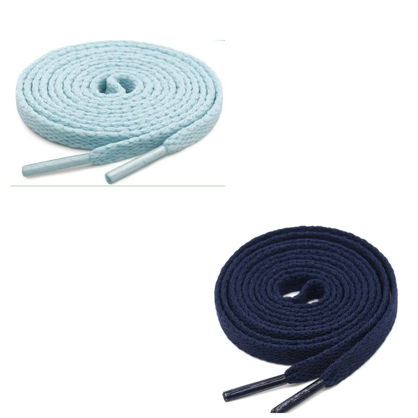 GRAH SANGRAH® (2 Pair) Flat Shoe Lace For Running, Sport Or Gym Shoelace - 120 CM, Moon Light_ Navy
