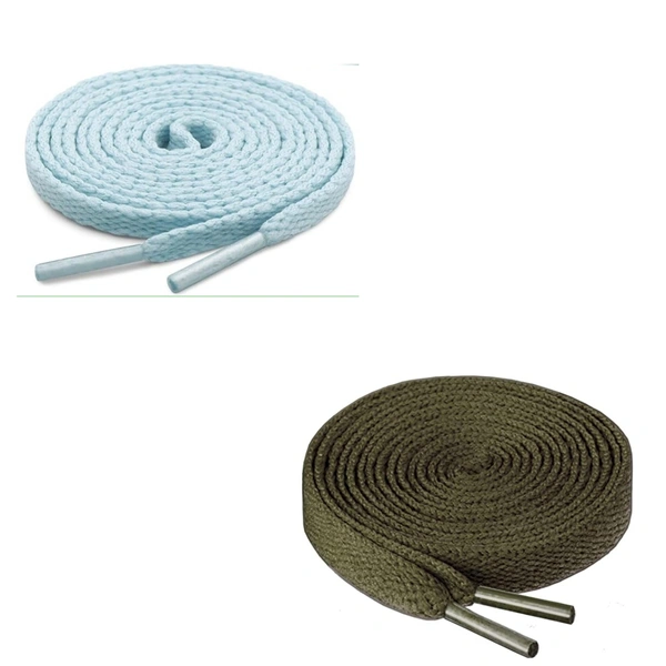 GRAH SANGRAH® (2 Pair) Flat Shoe Lace For Running, Sport Or Gym Shoelace - 120 CM, Moonlight- Army Green