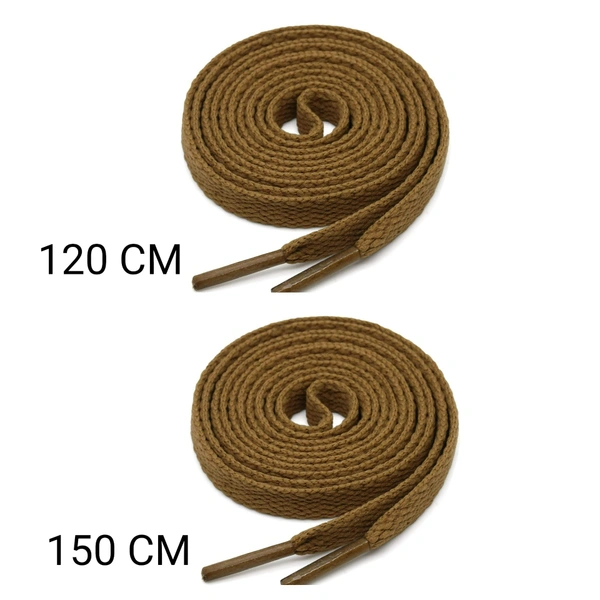 GRAH SANGRAH® 2 Pair | 1 Pair 120 CM | 1 Pair 150 CM| Flat, Sport or Gym Sneaker Shoelace - 120 or 150 CM, Light Brown