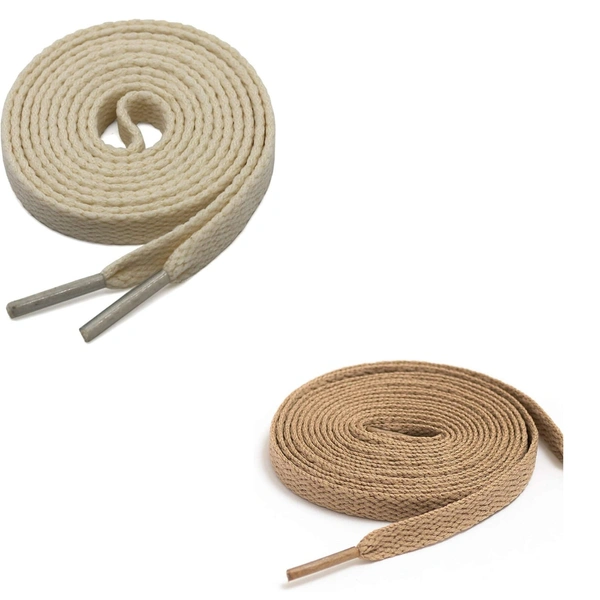 GRAH SANGRAH® (2 Pair) Flat Shoe Lace For Running, Sport Or Gym Shoelace - 120 CM, Beige-Cream