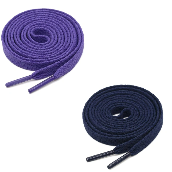 GRAH SANGRAH® (2 Pair) Flat Shoe Lace For Running, Sport Or Gym Shoelace - 150 CM, Purple_ Navy