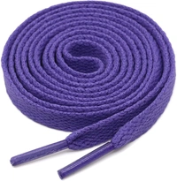 GRAH SANGRAH® 3 Pair (1 Pair Per Single Color) Flat Shoe Lace For Running, Sport Or Gym Shoelace - 120 CM, Purple-Cream-Navy