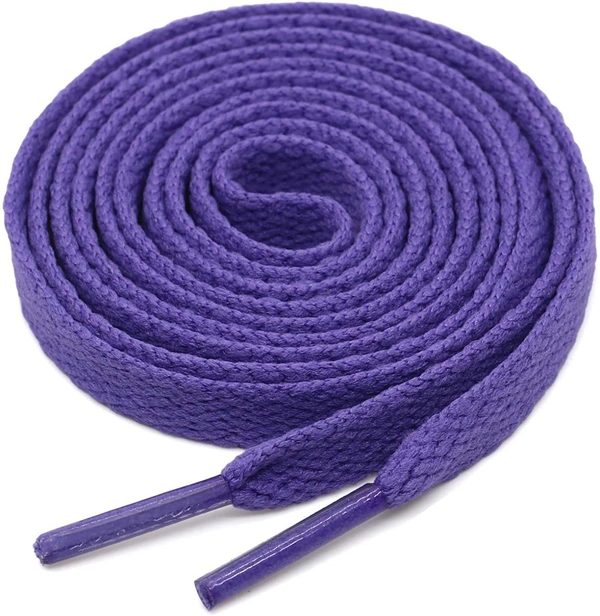 GRAH SANGRAH® 3 Pair (1 Pair Per Single Color) Flat Shoe Lace For Running, Sport Or Gym Shoelace - 120 CM, Purple-Cream-Navy