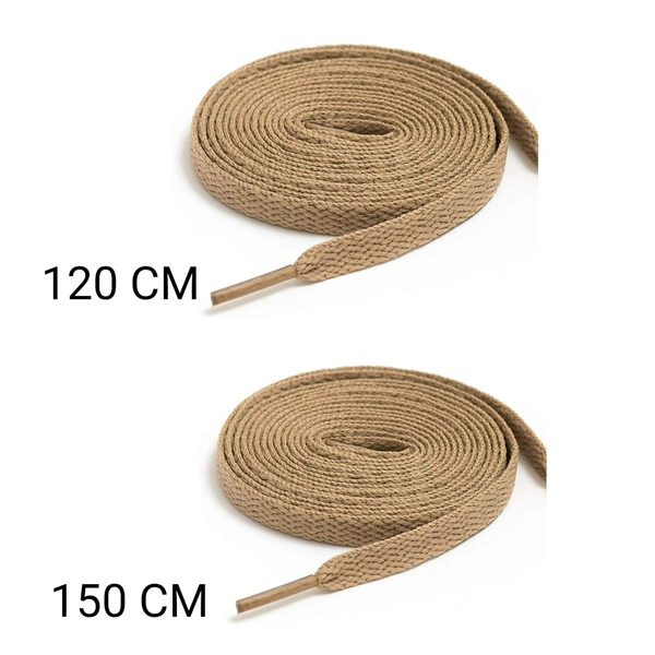 GRAH SANGRAH® 2 Pair | 1 Pair 120 CM | 1 Pair 150 CM| Flat, Sport or Gym Sneaker Shoelace - 120 or 150 CM, Ceam