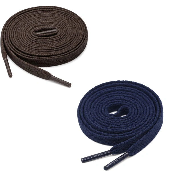 GRAH SANGRAH® (2 Pair) Flat Shoe Lace For Running, Sport Or Gym Shoelace - 120 CM, Navy Dark Brown