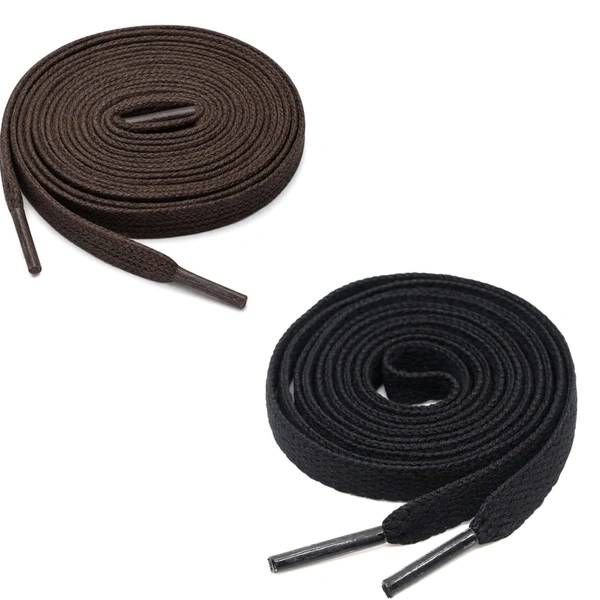 GRAH SANGRAH® (2 Pair) Flat Shoe Lace For Running, Sport Or Gym Shoelace - 120 CM, Dark Brown- Black