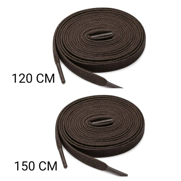 GRAH SANGRAH® 2 Pair | 1 Pair 120 CM | 1 Pair 150 CM| Flat, Sport or Gym Sneaker Shoelace - 120 or 150 CM, Dark Brown