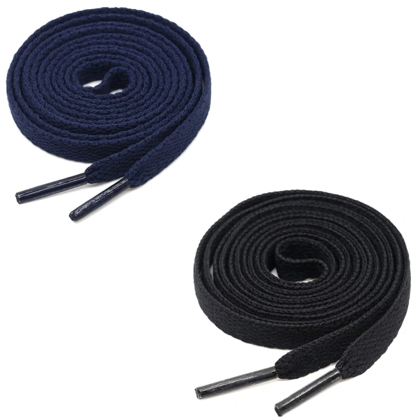 GRAH SANGRAH® (2 Pair) Flat Shoe Lace For Running, Sport Or Gym Shoelace - 150 CM, Navy-Black