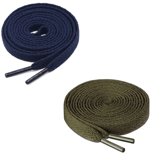 GRAH SANGRAH® (2 Pair) Flat Shoe Lace For Running, Sport Or Gym Shoelace - 120 CM, Navy-Army Green