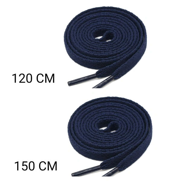 GRAH SANGRAH® 2 Pair | 1 Pair 120 CM | 1 Pair 150 CM| Flat, Sport or Gym Sneaker Shoelace - 120 or 150 CM, Navy