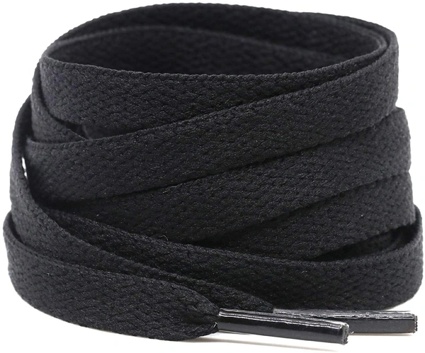 GRAH SANGRAH® (2 Pair Flat Shoelaces For Athletic Running Sneakers Shoes Boot Strings - 120 CM, Black