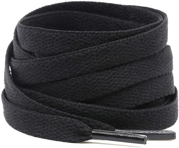 GRAH SANGRAH® 2 Pair | 1 Pair 120 CM | 1 Pair 150 CM| Flat, Sport or Gym Sneaker Shoelac - 120 or 150 CM, Black