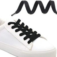 GRAH SANGRAH® 2 Pair | 1 Pair 120 CM | 1 Pair 150 CM| Flat, Sport or Gym Sneaker Shoelac - 120 or 150 CM, Black