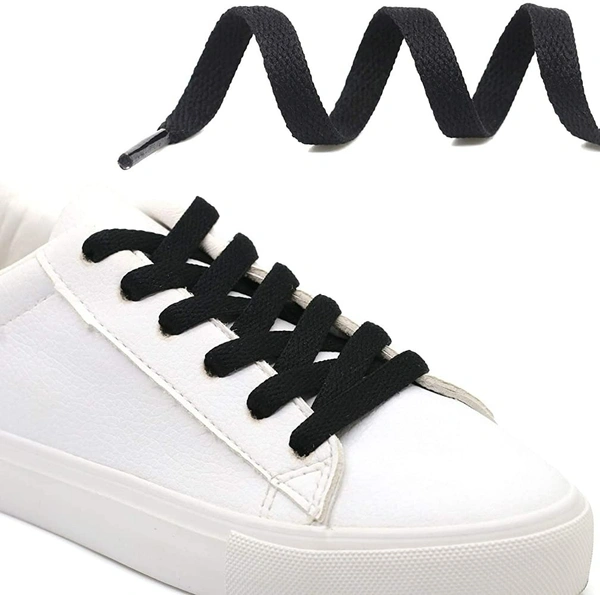 GRAH SANGRAH® 2 Pair | 1 Pair 120 CM | 1 Pair 150 CM| Flat, Sport or Gym Sneaker Shoelac - 120 or 150 CM, Black