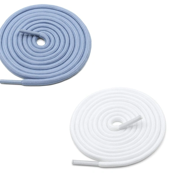 GRAH SANGRAH® 2 Pair (1 Pair Per Single Color) Unisex Shoes Laces For Sport, Running Casual Gym Shoelaces - 120 CM, Sky_ White