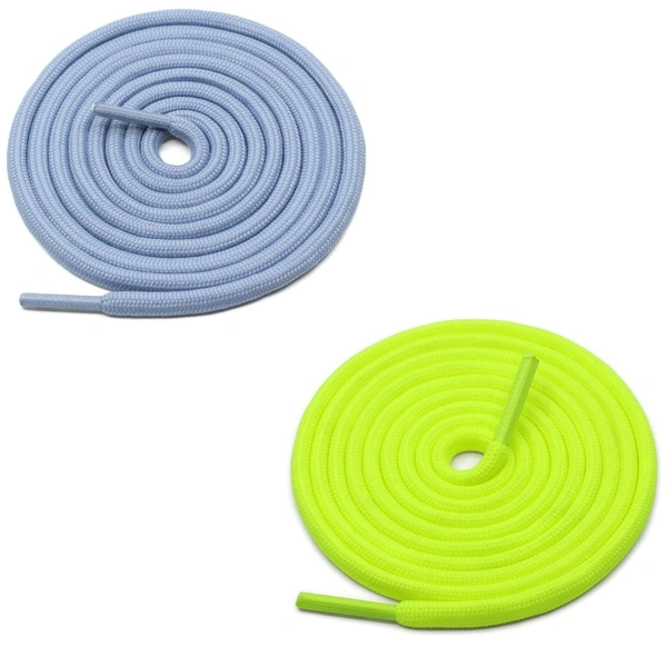 GRAH SANGRAH® 2 Pair (1 Pair Per Single Color) Unisex Shoes Laces For Sport, Running Casual Gym Shoelaces - 120 CM, Sky _ Fluorescent