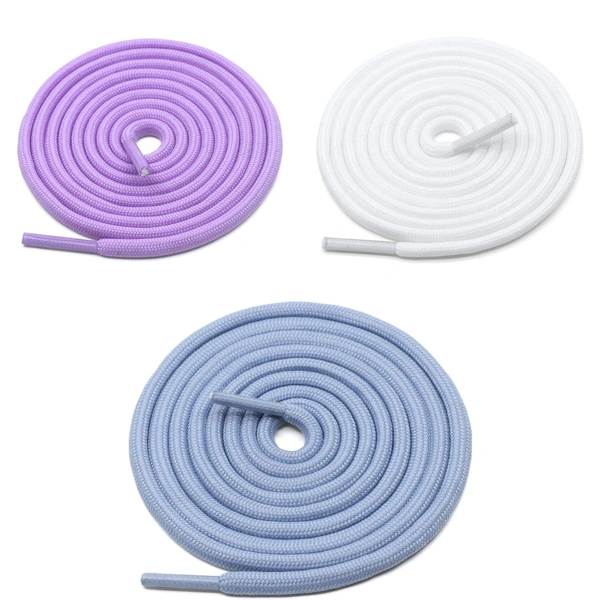 GRAH SANGRAH® 3 Pair (1 Pair Per Single Color) Unisex Shoes Laces For Sport, Running Casual Gym Shoelaces - 120 CM, Sky-Purple-White