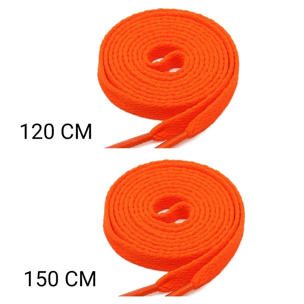 GRAH SANGRAH® 2 Pair | 1 Pair 120 CM | 1 Pair 150 CM| Flat, Sport or Gym Sneaker Shoelace - 120 or 150 CM, Orange