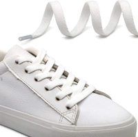 GRAH SANGRAH® (2 Pair Flat Shoelaces For Athletic Running Sneakers Shoes Boot Strings  - 120 CM, White