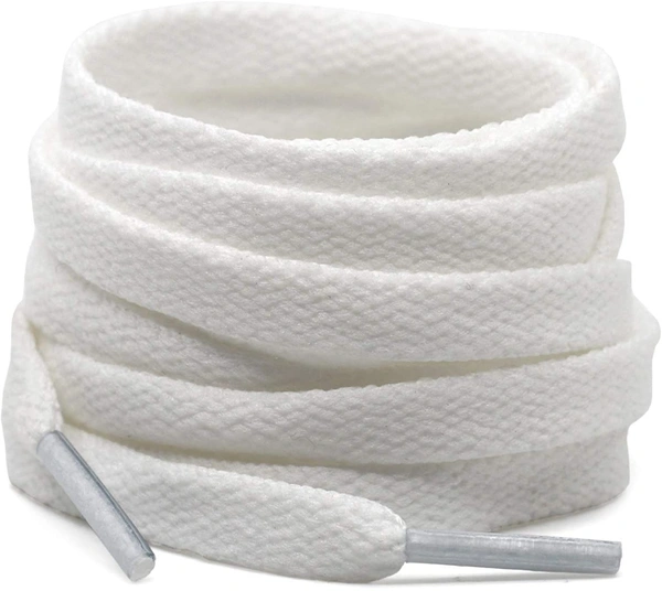 GRAH SANGRAH® (2 Pair Flat Shoelaces For Athletic Running Sneakers Shoes Boot Strings  - 120 CM, White