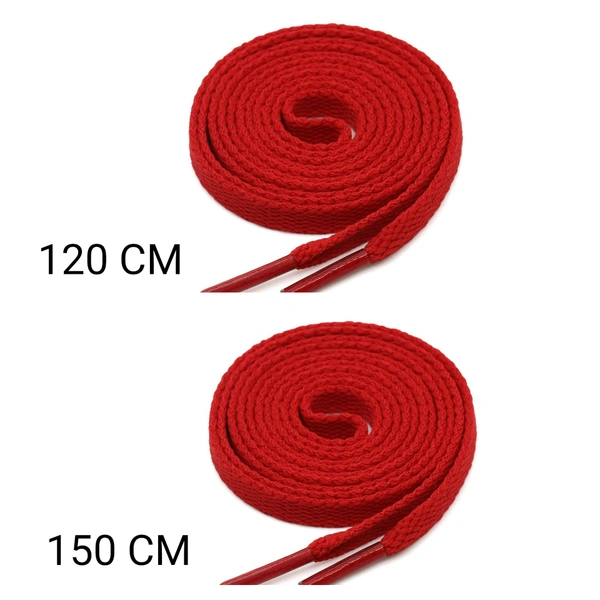 GRAH SANGRAH® 2 Pair | 1 Pair 120 CM | 1 Pair 150 CM| Flat, Sport or Gym Sneaker Shoelace - 120 or 150 CM, Red