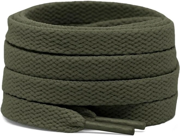 GRAH SANGRAH® (2 Pair Flat Shoelaces For Athletic Running Sneakers Shoes Boot Strings - 150 CM, Army Green