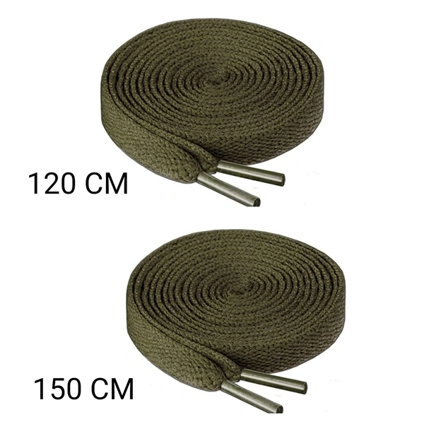 GRAH SANGRAH® 2 Pair | 1 Pair 120 CM | 1 Pair 150 CM| Flat, Sport or Gym Sneaker Shoelace - 120 or 150 CM, Army Green