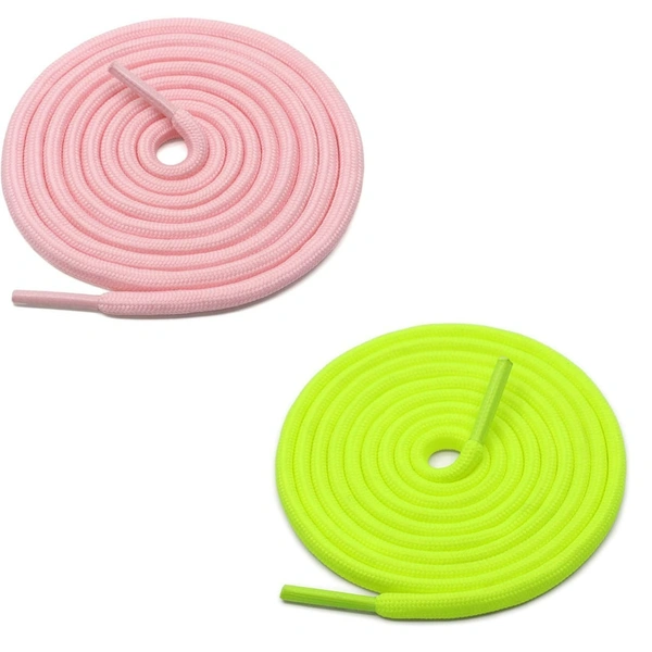 GRAH SANGRAH® 2 Pair (1 Pair Per Single Color) Unisex Shoes Laces For Sport, Running Casual Gym Shoelaces - 120 CM, Pink - Fluorescent