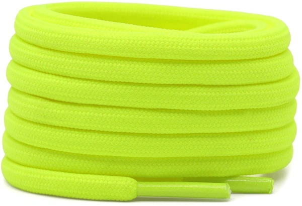 GRAH SANGRAH® (2 Pair) Shoelaces For Thick Round Climbing, Hiking, Boot, Running, Sport Shoes Laces - 120 CM, Fluorescent