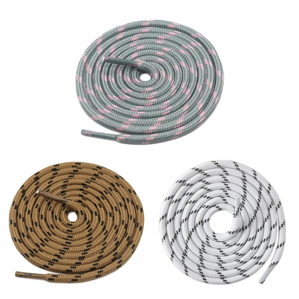 GRAH SANGRAH® (3 Pair) (1 Pair Per Single Color) Shoes Laces Athletic Shoelaces For Sport/Running Shoes Shoe Strings - 120 CM, White-Brown Black-Grey Pink